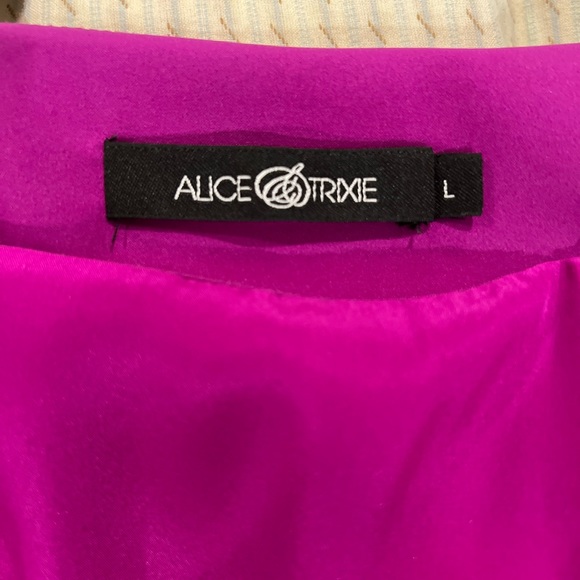 Alice & Trixie fuchsia shift dress. Monochromatic shoulder detail.  Size L. - Picture 5 of 7